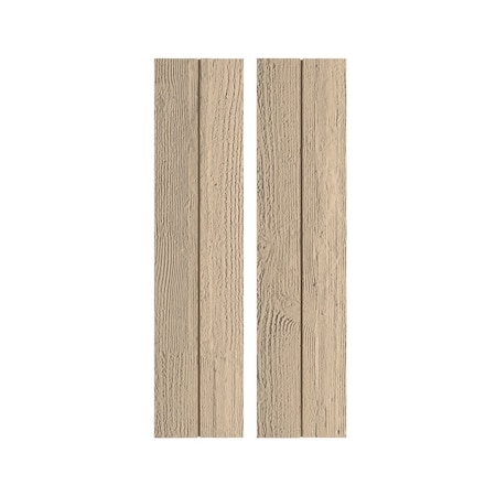 Rustic Two Board Joined Board-n-Batten Rough Sawn Faux Wood Shutters W/No Batten, 11W X 48H